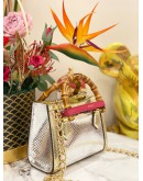 GUCCI BAMBOO 1947 MINI TOP HANDLE BAG IN METALLIC PYTHON