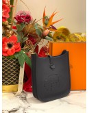 (UNUSED) YEAR 2021 HERMES MINI EVELYNE TPM BLUE NUIT/ BLUE INDIGO CLEMENCE TOGO LEATHER WITH GOLD HARDWARE SHOULDER BAG STAMP Z -FULL SET-