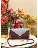 TOD'S PURPLE AND LIGHT BLUE CLUTCH WITH GOLD HARDWARE