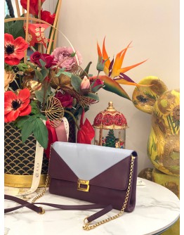 TOD'S PURPLE AND LIGHT BLUE CLUTCH WITH GOLD HARDWARE