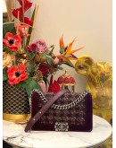 CHANEL PARIS-EDIMBOURG BURGUNDY QUILTED VELVET / TWEED MEDIUM BOY FLAP BAG