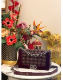 CHANEL PARIS-EDIMBOURG BURGUNDY QUILTED VELVET / TWEED MEDIUM BOY FLAP BAG