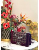 CHANEL PARIS-EDIMBOURG BURGUNDY QUILTED VELVET / TWEED MEDIUM BOY FLAP BAG