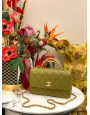 (UNUSED) CHANEL SMALL TOP HANDLE IN LAMBSKIN LEATHER -FULL SET-