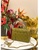 (UNUSED) CHANEL SMALL TOP HANDLE IN LAMBSKIN LEATHER -FULL SET-