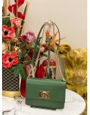 (LIKE NEW) FURLA 1927 CROSSBODY IVY GREEN TEXTURED LEATHER WOMAN