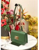 (LIKE NEW) FURLA 1927 CROSSBODY IVY GREEN TEXTURED LEATHER WOMAN