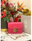 (LIKE NEW) FURLA METROPOLIS MINI CROSSBODY IN HOT PINK - FULL SET-