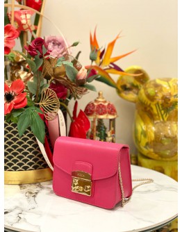 (LIKE NEW) FURLA METROPOLIS MINI CROSSBODY IN HOT PINK - FULL SET-