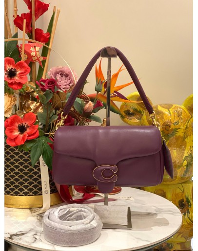 COACH PILLOW TABBY 26 SHOULDER BAG IN PURPLE CALFSKIN LEATHER