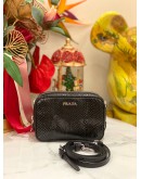 (LIKE NEW) PRADA BLACK WATERSNAKE MINI CAMERA BAG -FULL SET-