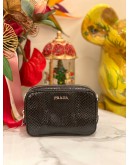 (LIKE NEW) PRADA BLACK WATERSNAKE MINI CAMERA BAG -FULL SET-