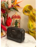 (LIKE NEW) PRADA BLACK WATERSNAKE MINI CAMERA BAG -FULL SET-