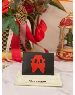 BURBERRY MONSTER GRAPHIC LEATHER CARD HOLDER 