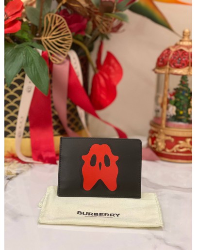 BURBERRY MONSTER GRAPHIC LEATHER CARD HOLDER 