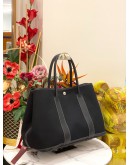 HERMES GARDEN PARTY TOTE BAG IN BLACK CANVAS