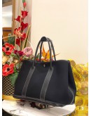 HERMES GARDEN PARTY TOTE BAG IN BLACK CANVAS