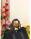HERMES GARDEN PARTY TOTE BAG IN BLACK CANVAS