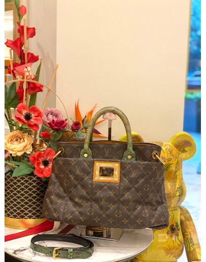 (LIKE NEW) LOUIS VUITTON LIMITED EDITION MONOGRAM CANVAS PYTHON & OSTRICH ETOILE EXOTIQUE TOTE HANDLE BAG
