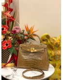 (UNUSED) YEAR 2020 HERMES KELLY 28 ALLIGATOR MISSISSIPPIENSIS FICELLE GOLD HARDWARE -FULL SET-