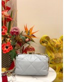 (LIKE NEW) 2023 MICROCHIP CHANEL 19 LIGHT BLUE FLAP BAG 