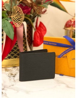 (UNUSED) LOUIS VUITTON BLACK EPI LEATHER SLENDER WALLET -FULL SET-