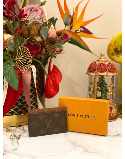 (LIKE NEW) LOUIS VUITTON CARD HOLDER MONOGRAM CANVAS - FULL SET -