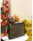 (LIKE NEW) VERSACE STUDDED LEATHER CLUTCH -FULL SET-