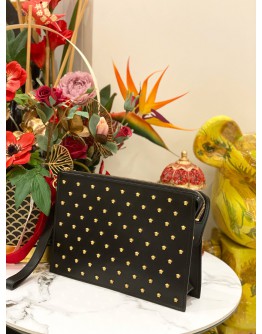 (LIKE NEW) VERSACE MEDUSA STUDDED CLUTCH BAG -FULL SET-