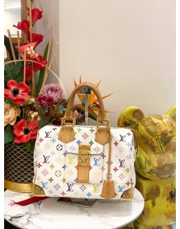 LOUIS VUITTON x TAKASHI MURAKAMI SPEEDY MONOGRAM 30 WHITE MULTICOLOR 