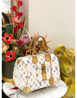 LOUIS VUITTON x TAKASHI MURAKAMI SPEEDY MONOGRAM 30 WHITE MULTICOLOR 
