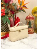 (LIKE NEW) LORO PIANA EXTRA POCKET L19 POUCH WITH STRAP OSTRICH LEATHER