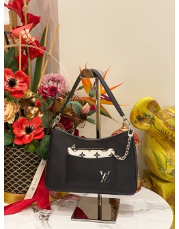 (UNUSED) 2025 LOUIS VUITTON MARELLINI SHOULDER AND CROSSBODY BAG IN BLACK EPI LEATHER -FULL SET-