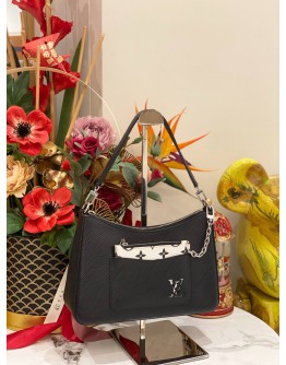 (UNUSED) 2025 LOUIS VUITTON MARELLINI SHOULDER AND CROSSBODY BAG IN BLACK EPI LEATHER -FULL SET-