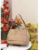 PRADA VITELLO DAINO FLAP SHOULDER BAG IN SOFT BEIGE 