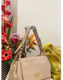 PRADA VITELLO DAINO FLAP SHOULDER BAG IN SOFT BEIGE 