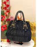 (LIKE NEW) PRADA TESSUTO GAUFRE BLACK TOTE BAG WITH STRAP