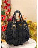 (LIKE NEW) PRADA TESSUTO GAUFRE BLACK TOTE BAG WITH STRAP