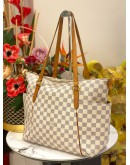LOUIS VUITTON TOTALLY MM TOTE SHOULDER BAG IN WHTE DAMIER AZUR CANVAS 