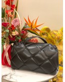 BOTTEGA VENETA NAPPA INTRECCIO PADDED TOP HANDLE SHOULDER BAG IN BLACK 