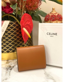 (UNUSED) CELINE SMALL FLAP WALLET TRIOMPHE IN SHINY SMOOTH LAMBSKIN