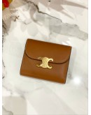 (UNUSED) CELINE SMALL FLAP WALLET TRIOMPHE IN SHINY SMOOTH LAMBSKIN