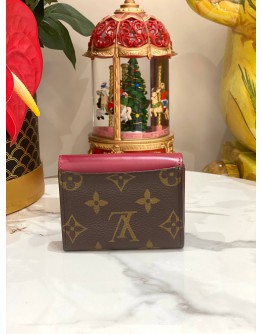 (LIKE NEW) LOUIS VUITTON FUCHSIA MONOGRAM CANVAS AND LEATHER ZOE WALLET 
