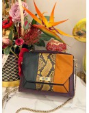 BALLY SOLID PYTHON ,SUEDE & LEATHER CHAIN BAG