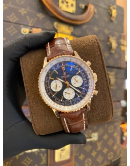 (UNUSED) 2019 BREITLING NAVITIMER 1 B01 CHRONOGRAPH 18K 750 ROSE GOLD REF RB0121211B1P1 BLACK DIAL 43MM AUTOMATIC WATCH -FULL SET- (UNUSED) 2019 BREITLING NAVITIMER 1 B01 CHRONOGRAPH 18K 750 ROSE GOLD REF RB0121211B1P1 BLACK DIAL 43MM AUTOMATIC WATCH -FULL SET-