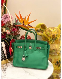 (LIKE NEW) HERMES BAMBOU SWIFT BIRKIN 25 PLATINUM HARDWARE