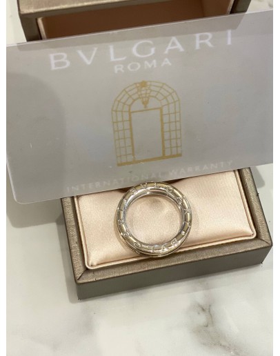 (LIKE NEW) 2020 BVLGARI B.ZERO1 RING 18K 750 WHITE GOLD SIZE 60 -FULL SET-