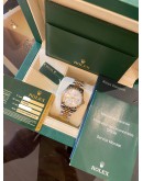 (LIKE NEW) YEAR 2015 ROLEX OYSTER PERPETUAL DATEJUST 31MM WHITE DIAMOND DIAL HALF 18K 750 GOLD JUBILEE REF 178343 -FULL SET-