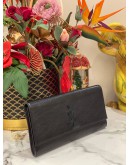 YSL SAINT LAURENT BLACK BELLE DE JOUR CALFSKIN LEATHER CLUTCH