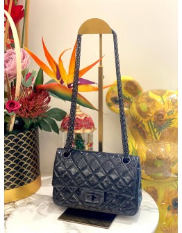 CHANEL REISSUE 2.55 PATENT DOUBLE SMALL FLAP BAG SHW -FULL SET-